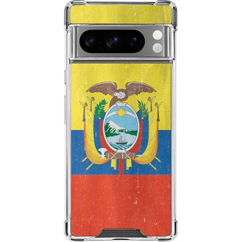 Ecuador Flag Distressed Google Pixel 8 Pro Clear Case